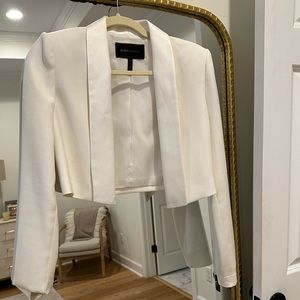 BCBGMaxazria Cropped Coat with Silk Lapel